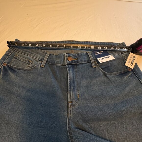 NWT Old Navy Mid-Rise Power Slim Straight Jeans • Size 14 - 0121 - Picture 6 of 7